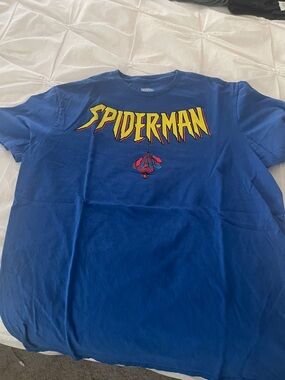 Marvel Blue T‑Shirt with Yellow and Red Spider‑Man Graphic